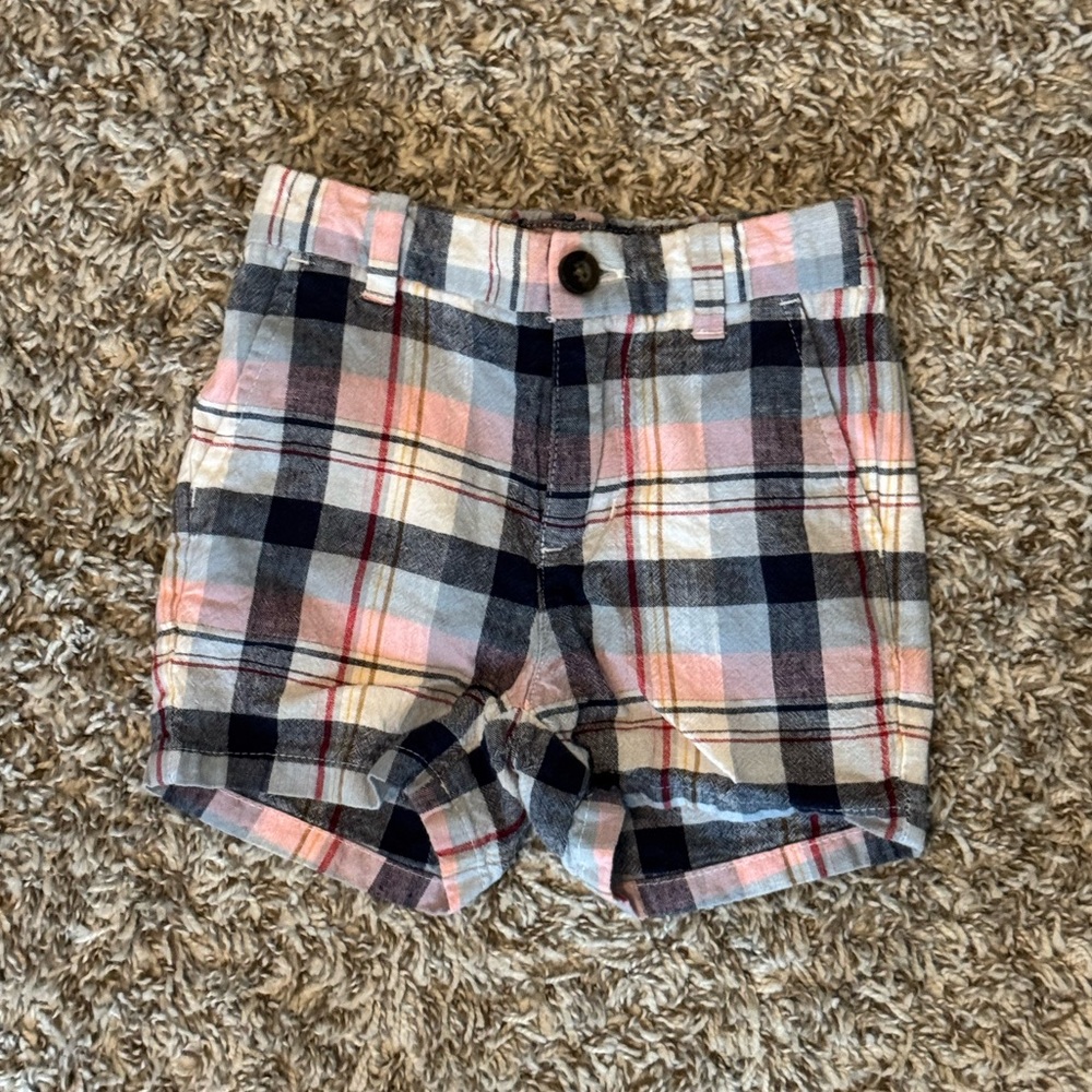 Janie and Jack Shorts boys 6-12 months plaid